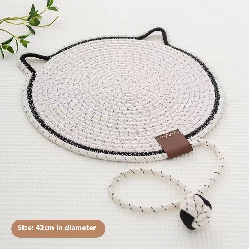 Braided Cotton Rope Cat Claw Mat Self Hi Ball One Piece Sleeping Mat Washable Anti Sticky Scratching Artifact Cat Scratching Mat Pet Products Pets Fashion