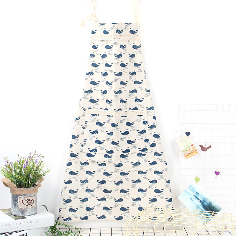 Japanese Style Cotton And Linen Sleeveless Apron Kitchen PearlNestDecor.com