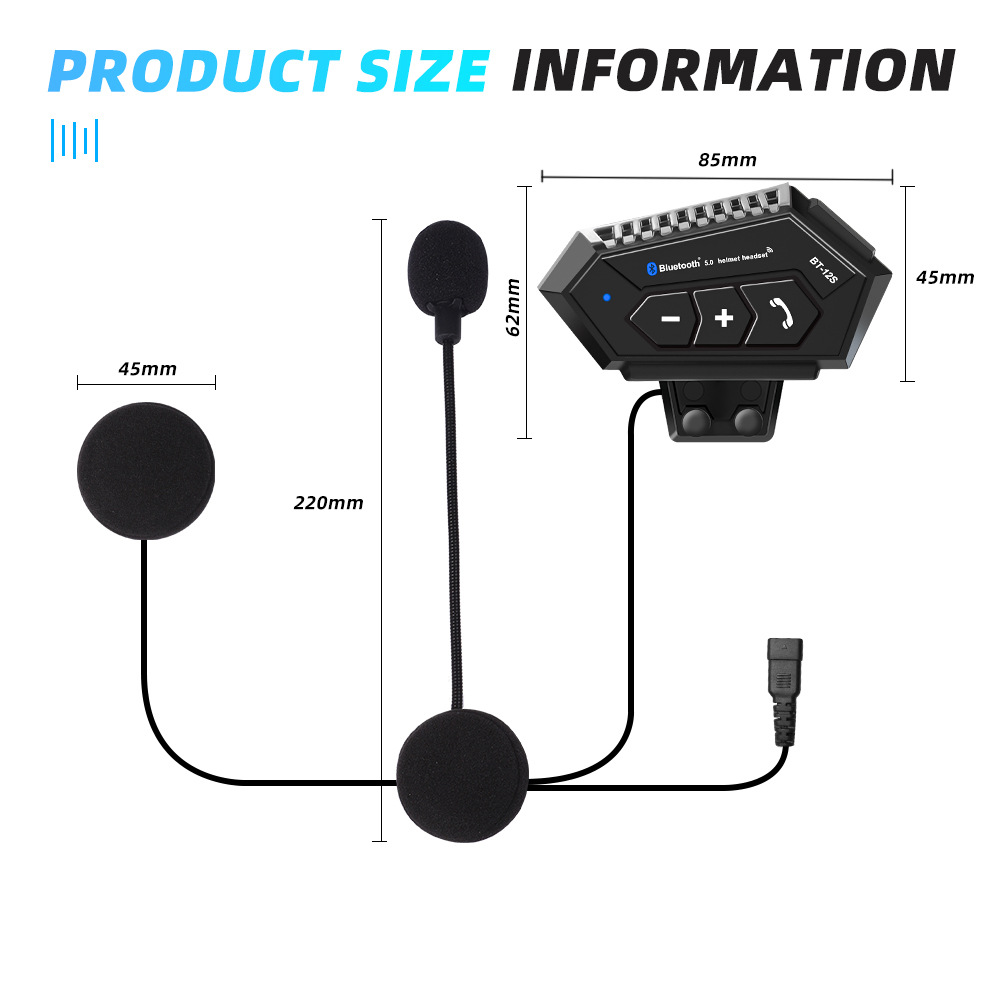 Bluetooth Wireless Headset For Motorcycle Helmet Pi-Mart