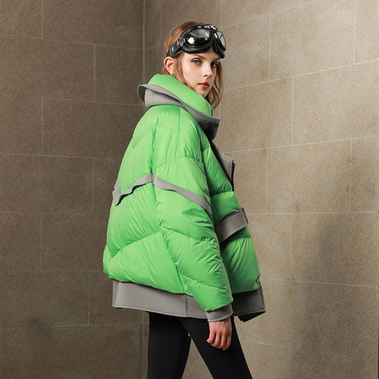 Suit Collar Loose Down Jacket Women White Duck Down Fashion Best YouTube Store