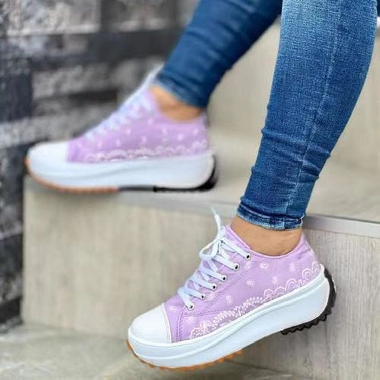 Printed Fashion Wedge Spring Casual Sneakers LadyShow.Store