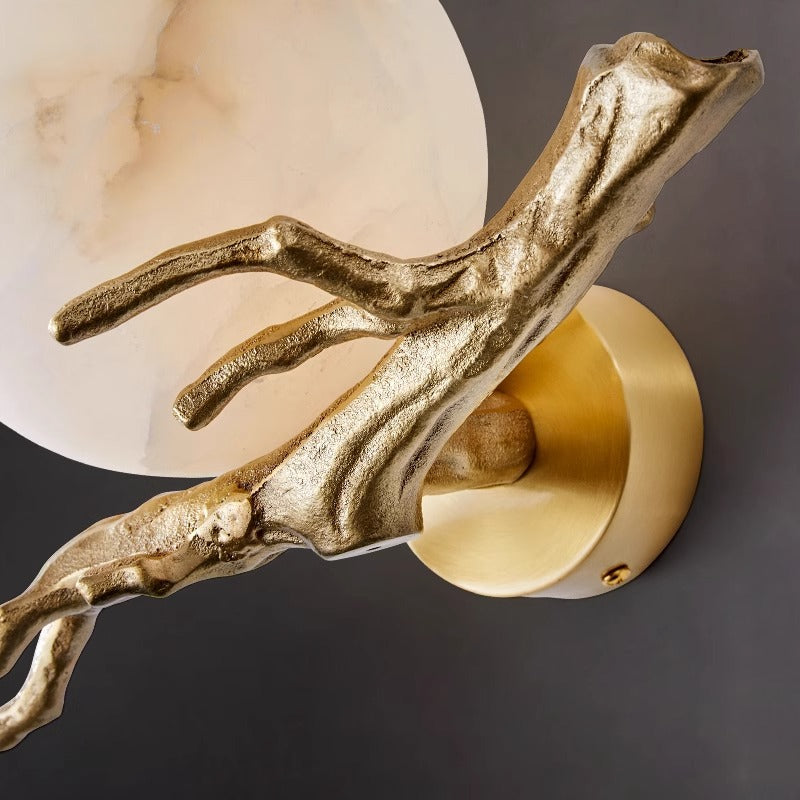 Light Luxury Copper Marble Creative Bedroom Wall Lamp PearlNestDecor.com