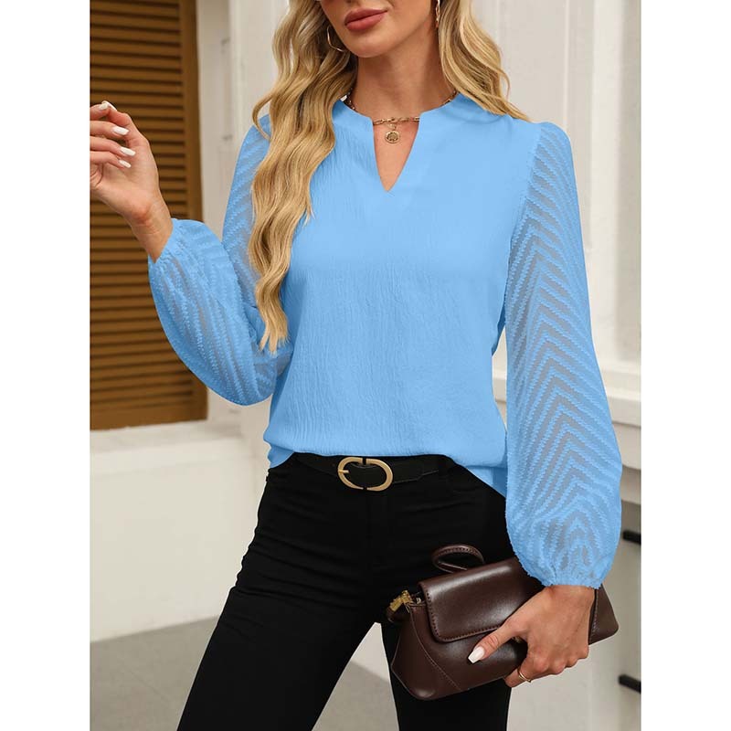 Elegant Lace Chiffon Work Blouse NorixaFashion.com