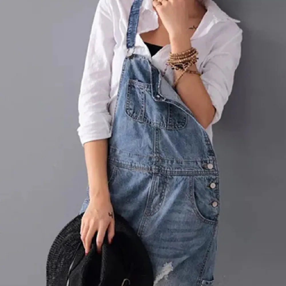 Women's Fashion Denim Strap Skirt Pi-Mart