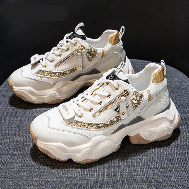 Women’s Sequin Chunky Sole Sneakers (Dad Shoes) LadyShow.Store