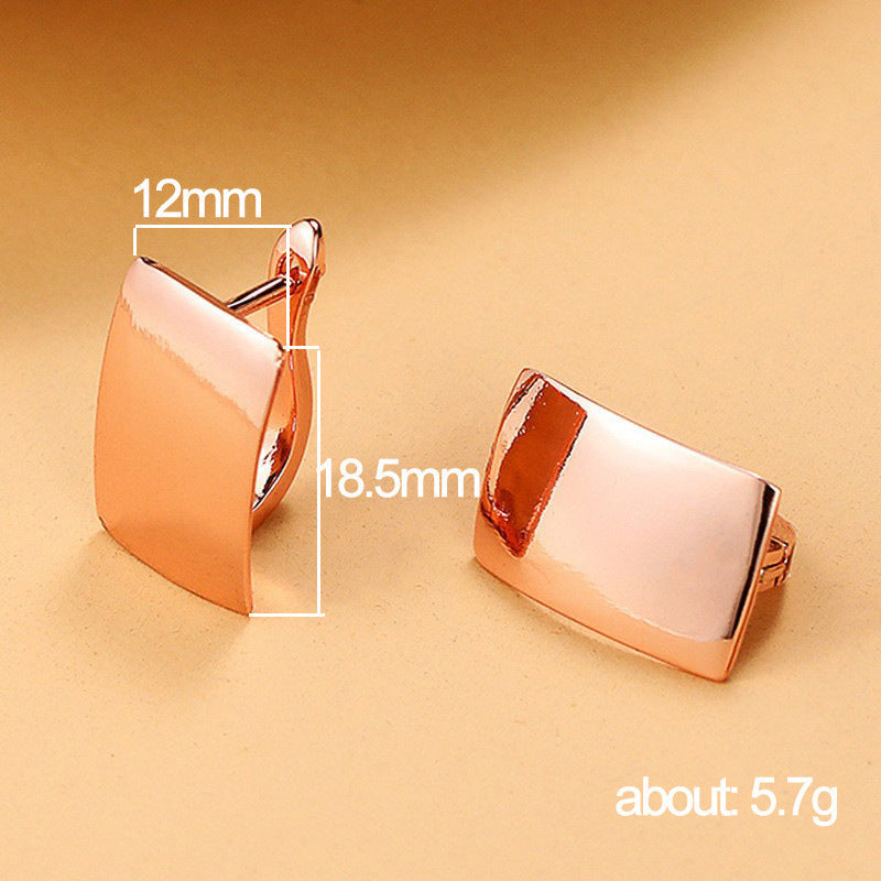 Earrings Rectangular Earrings Rose Gold Ear Clip LadyShow.Store