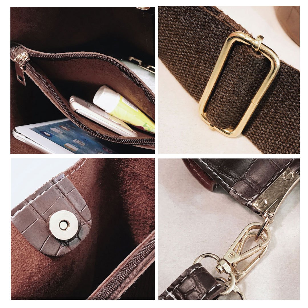 Blake Shoulder Bag -Chocolate Croc LadyShow.Store