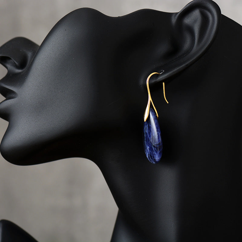 Bohemian Natural Stone Water Drop Pendant Earrings LadyShow.Store