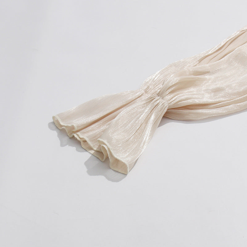 Cream Cold-Shoulder Halter Blouse NorixaFashion.com