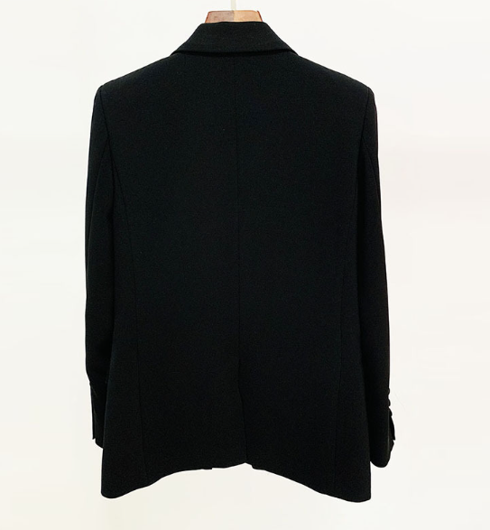 Women's Rhinestone Beaded One Button Slim Blazer Jacket Pi-Mart
