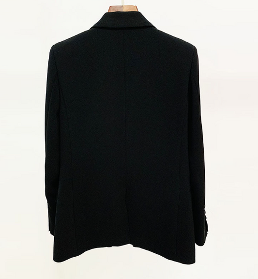 Women's Rhinestone Beaded One Button Slim Blazer Jacket Pi-Mart