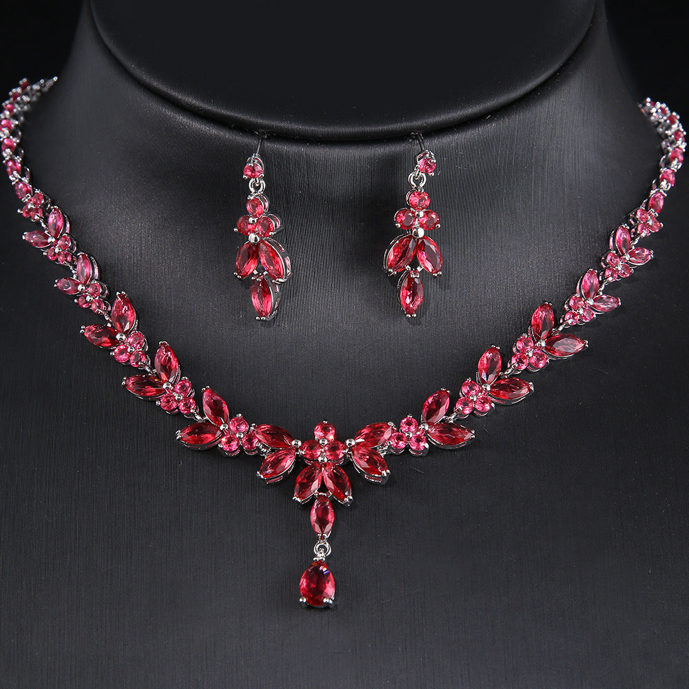 Simple White Bride Zircon Set Women LadyShow.Store