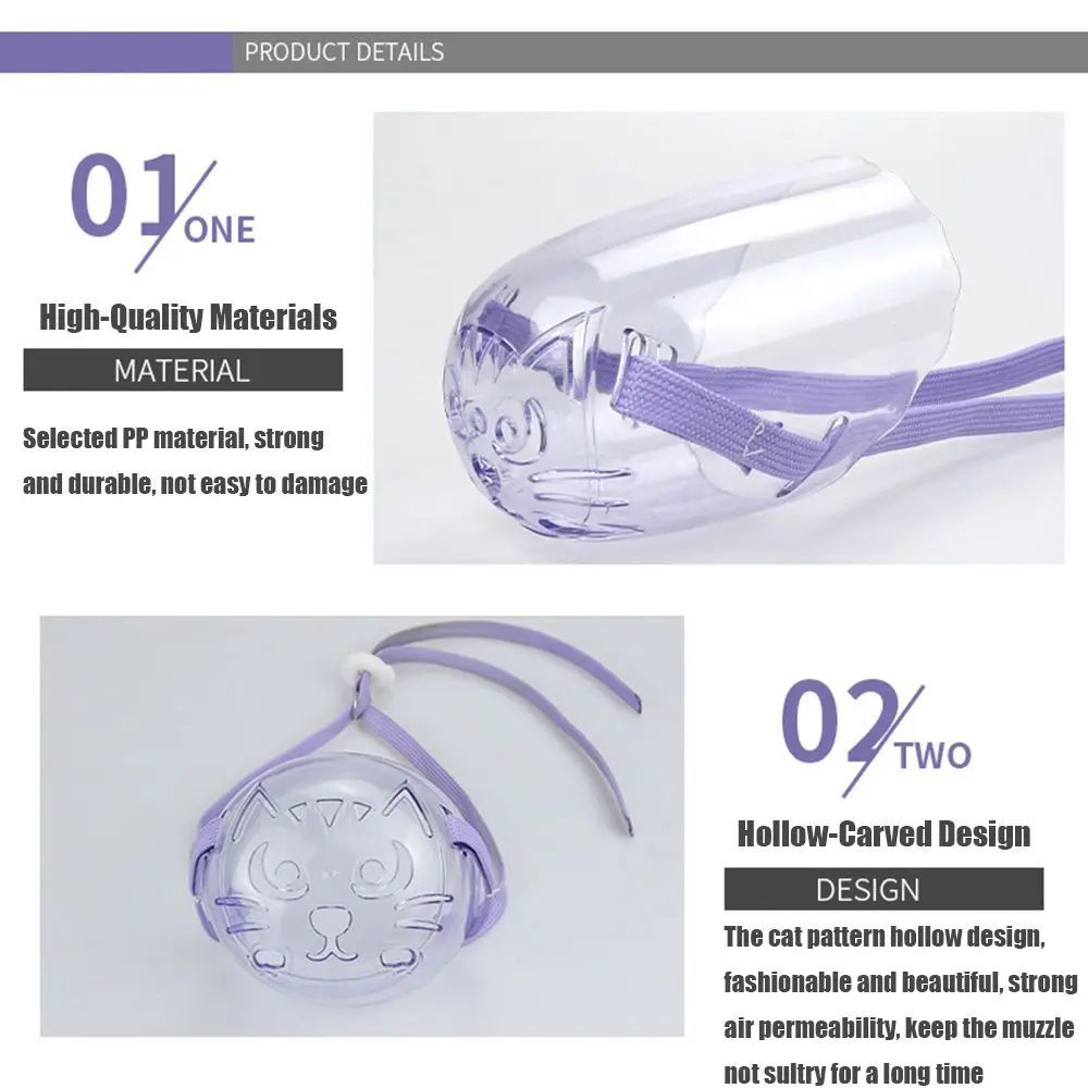 Cat Muzzle Anti-Bite Grooming Mask Adjustable Pet Mouth Cover For Bathing,Prevent From Cats Biting Chewing,Safety Prevent Pets Fashion