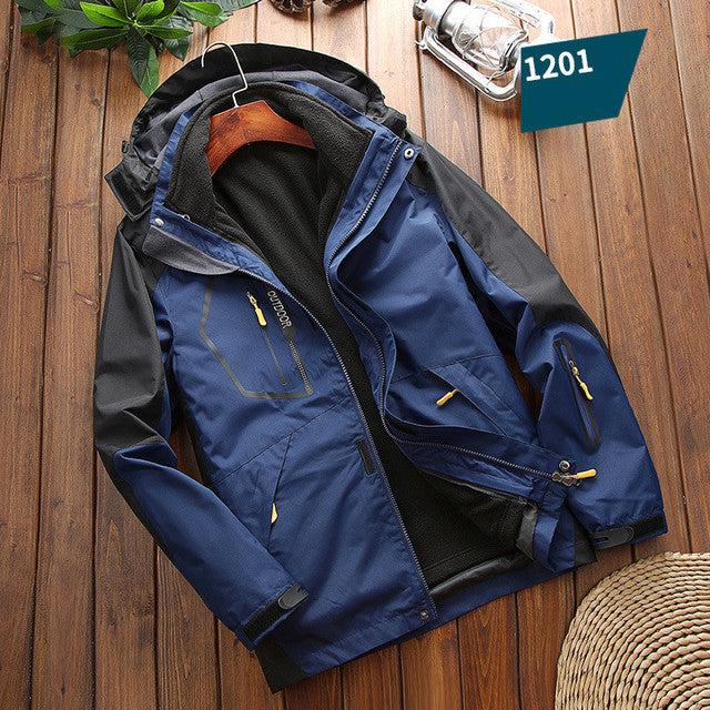 Men's Waterproof 3 in 1 Fleece Lined Outdoor Jacket Pi-Mart