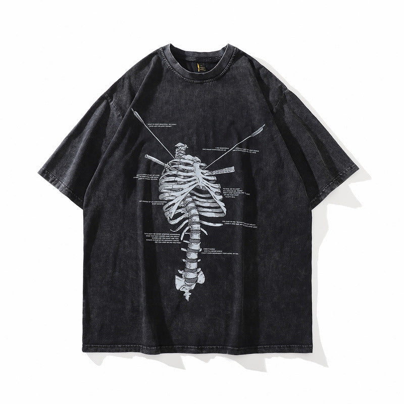 Vintage Streetwear Graffiti T-Shirt for Men Pi-Mart