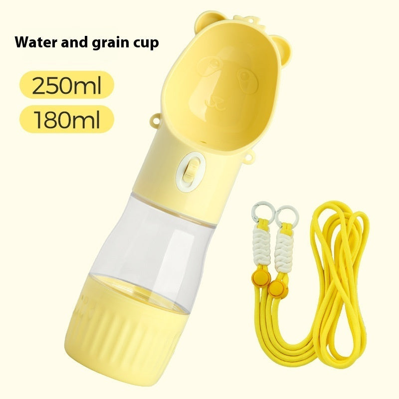 2 In 1 Portable Dog Water Bottle For Small Big Dogs Cat Outdoor Leak-proof Puppy Drinking Bowl With Food Container Pets Feeder Pet Products Pets Fashion