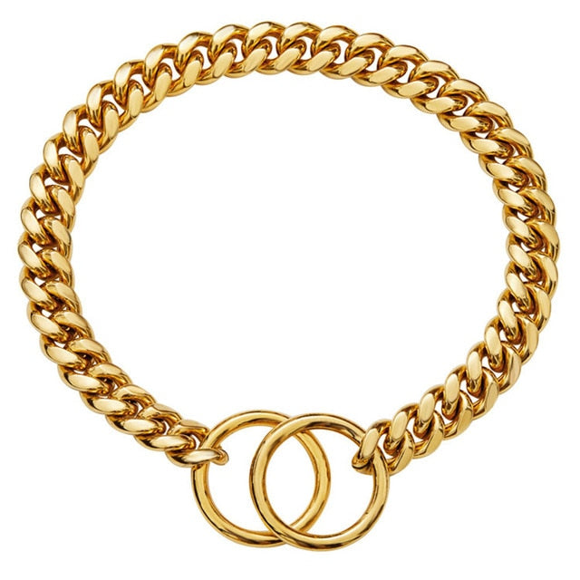 Gold Link Chain Collar for Dogs
