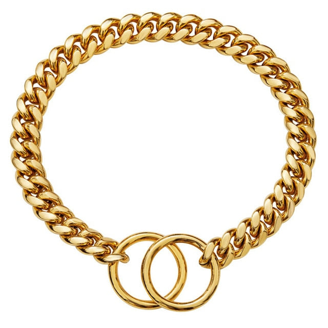 Gold Link Chain Collar for Dogs Pi-Mart