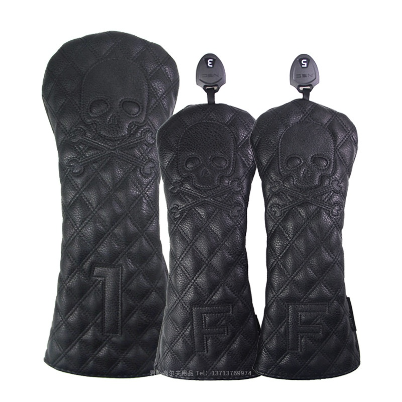 Black PU Leather Golf Club Headcovers Pi-Mart