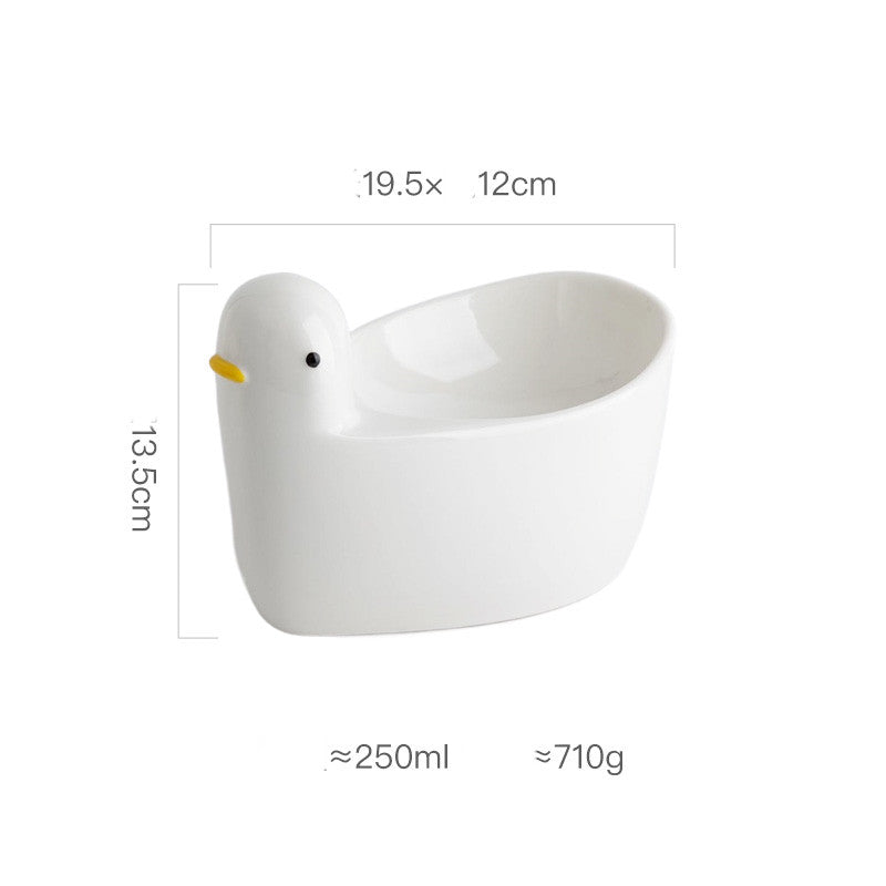 Ceramic Pet Cat Bowl High Feet Neck Guard Anti-Black Chin Pets Fashion