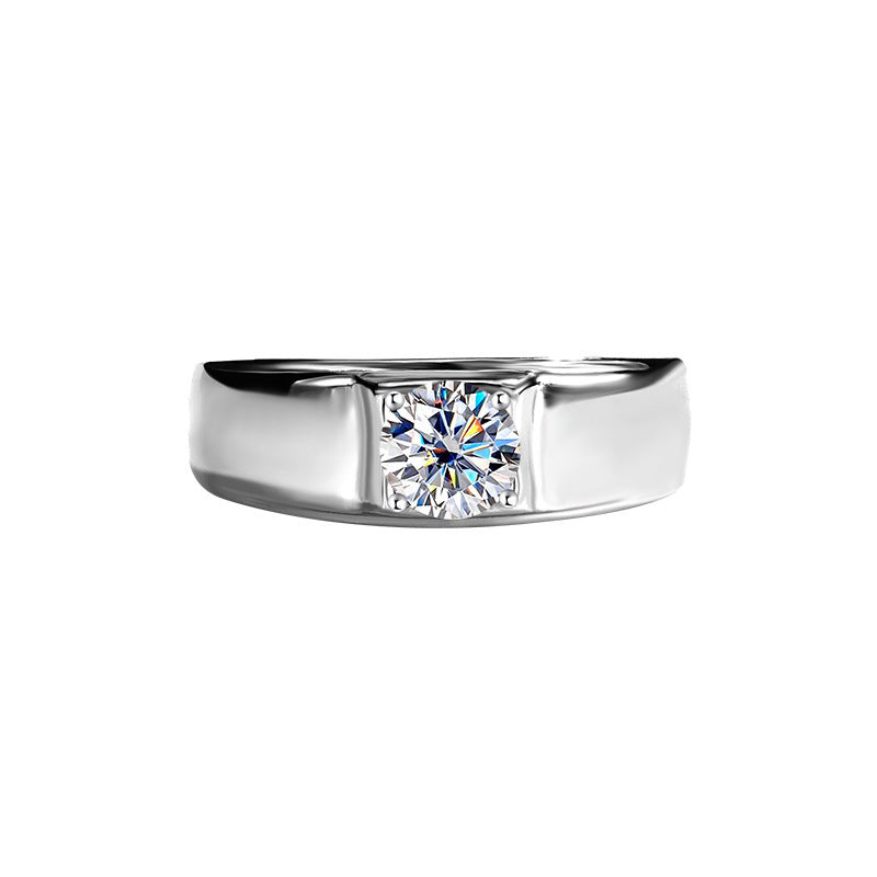 D Color Moissanite Ring Men's Sterling Silver LadyShow.Store
