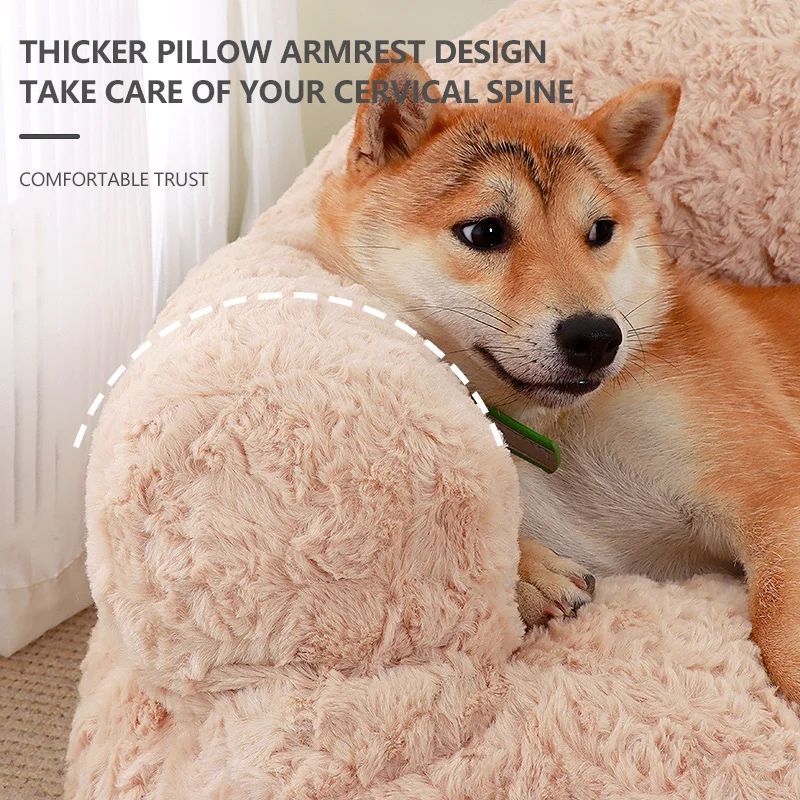 Plush Pet Sofa Bed - All-season, Non-slip Bottom, Durable And Scratch-resistant, Suitable For Dogs And Cats Pets Fashion
