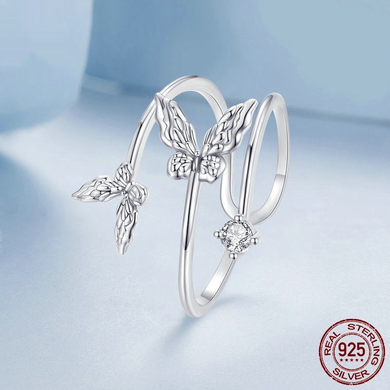 Exquisite Butterfly Multi-layer Open Ring