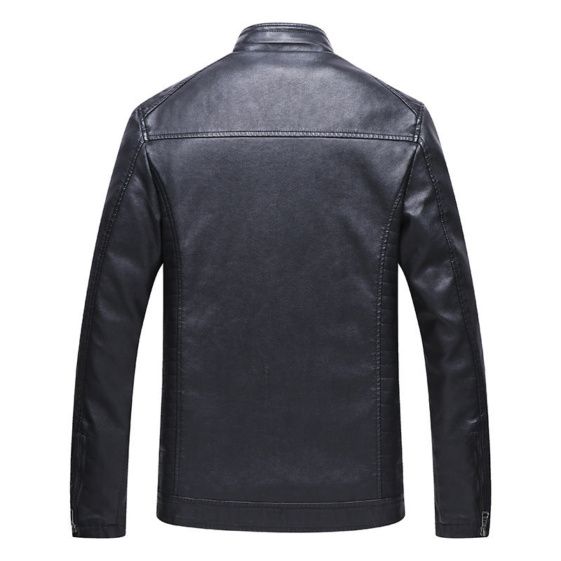 Men's new winter cashmere thick warm leather jacket PU leather jacket LuxuryLifeWay Online Store