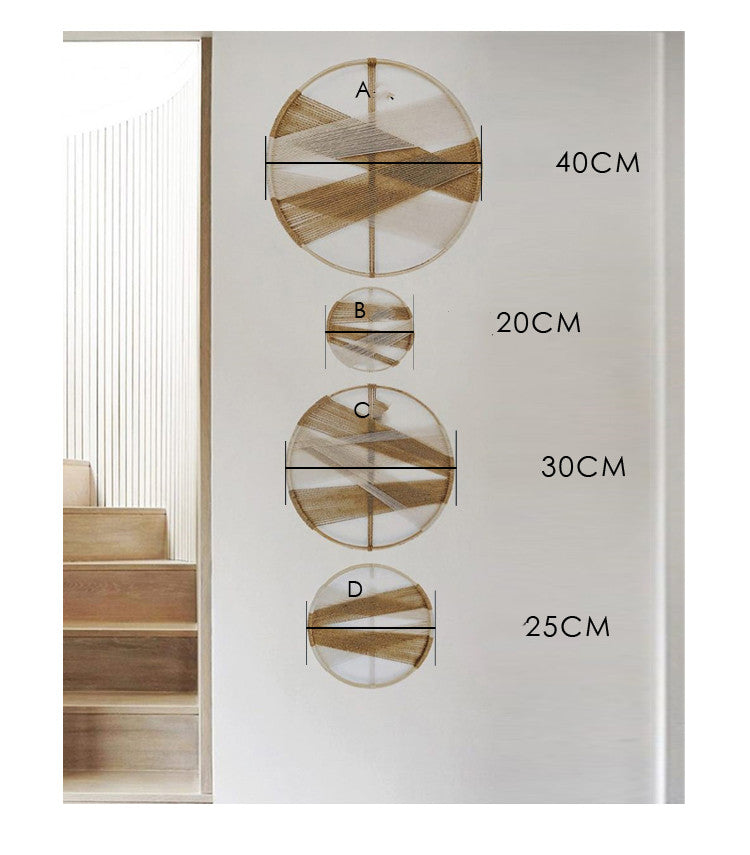 Modern Cotton Linen Woven Round Wall Decor Tapestry PearlNestDecor.com