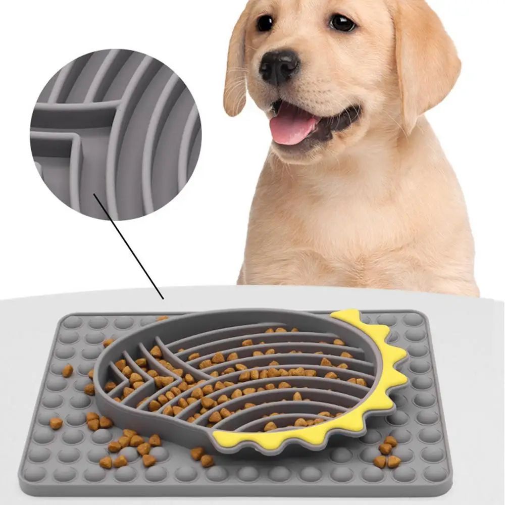 Slow Feeder Dog Bowls Stable Slow Feeder Licking Mat For Pets Slow Eating Smooth Texture Lick Pad For Pet Dog Puppy Cat Kitten Pets Fashion