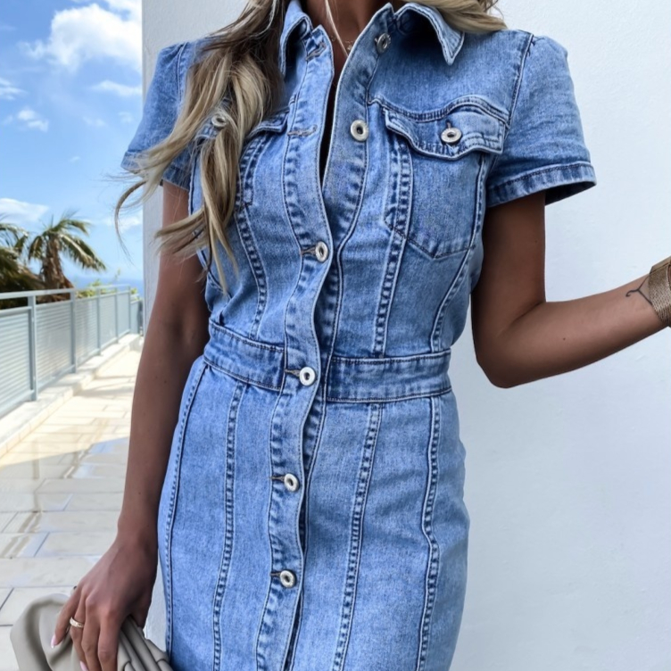 Stretch Denim Dress Pi-Mart