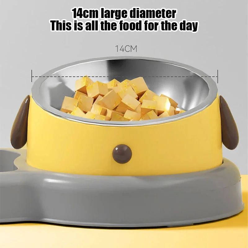 Pet Feeder Bowls Pet Feeder Water Bottle Set Pet Feeding Bowls And Drinkers 15-Degree Tilt Design Protect Cats Dogd Neck Pets Fashion