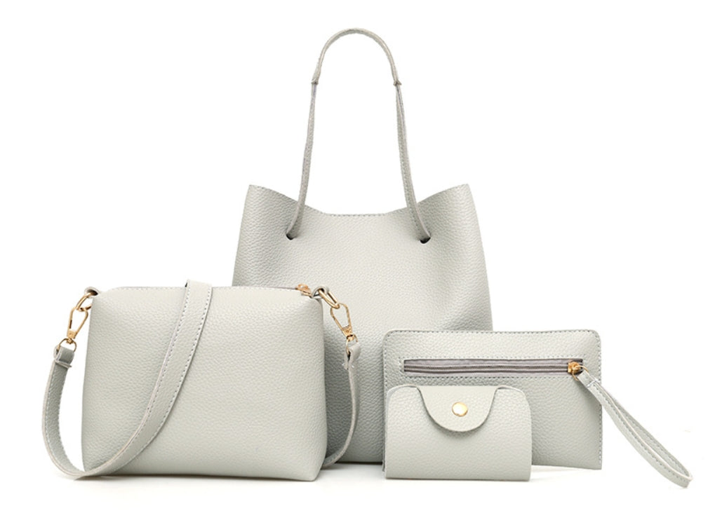 Fashionable Solid Color Mother-Daughter Bag Set (4 Pieces) Pi-Mart