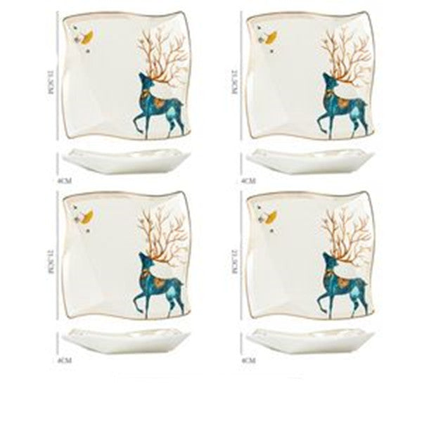 Dinner Plates Ceramic Steak Plate Web Porcelain LadyShow.Store