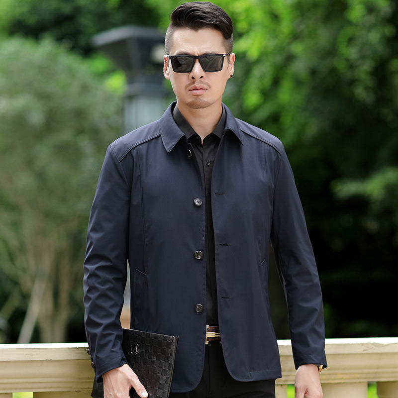 Men's Casual Jacket for Ages 40-50, Spring/Fall Pi-Mart