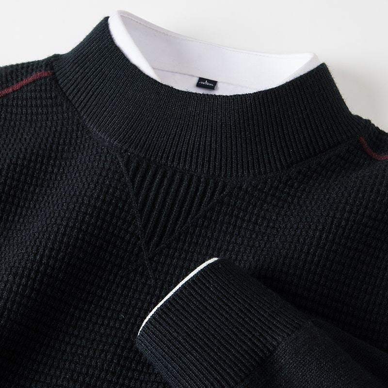 Men's Wavy Patterned Jacket Stand Collar Fashion Sweater LadyShow.Store