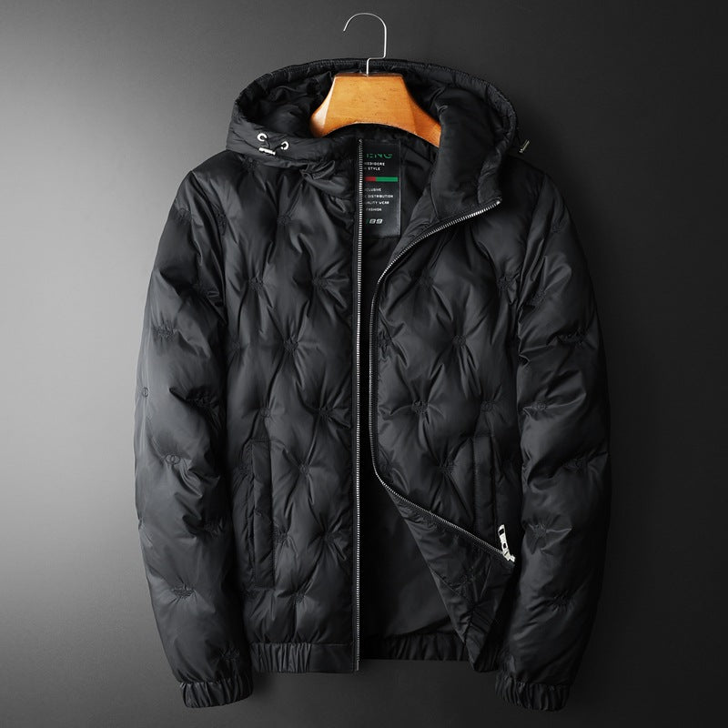 Embroidered Down Men's Plus Size Hooded Casual Down Jacket LuxuryLifeWay Online Store