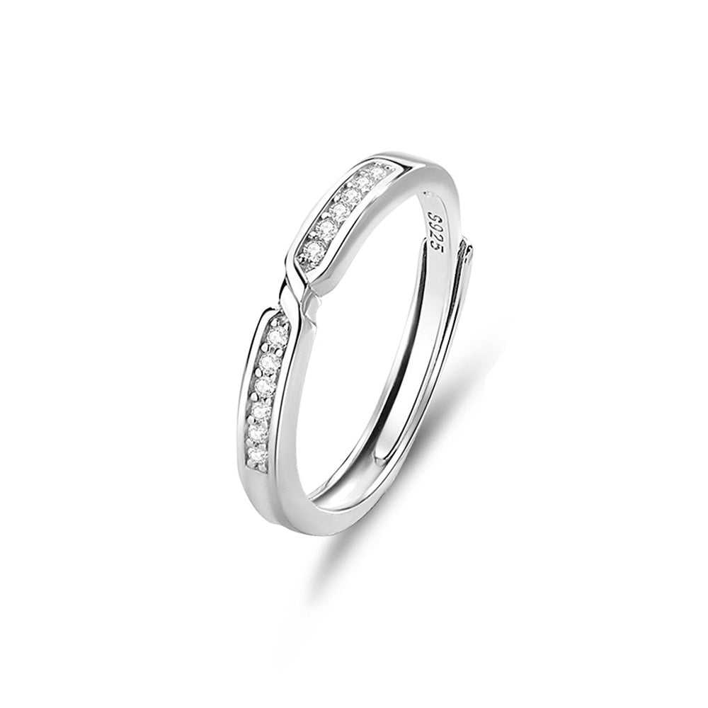 S925 Silver Adjustable Ring For Couples LadyShow.Store