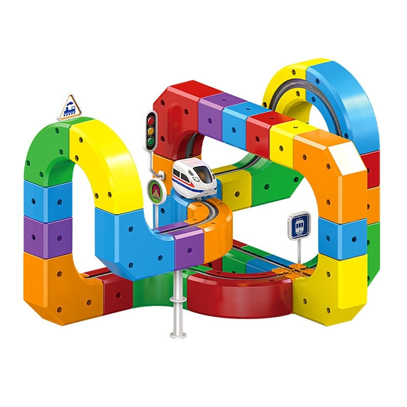 Small Train Track Cube Electric Assembled Building Block Toys LuxuryLifeWay Online Store
