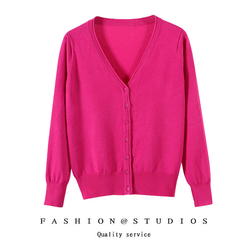 Women's Slim-fit SpringAutumn Plus-size Knitted Cardigan LadyShow.Store