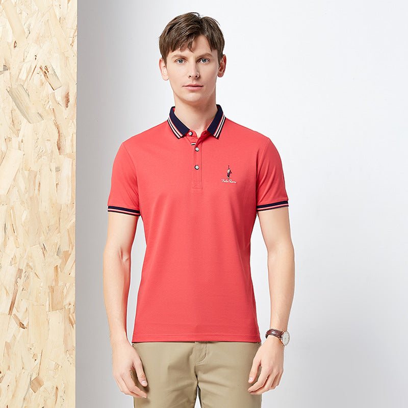 Rego Men's Business Polo Shirt - Summer Solid Color T-shirt Pi-Mart