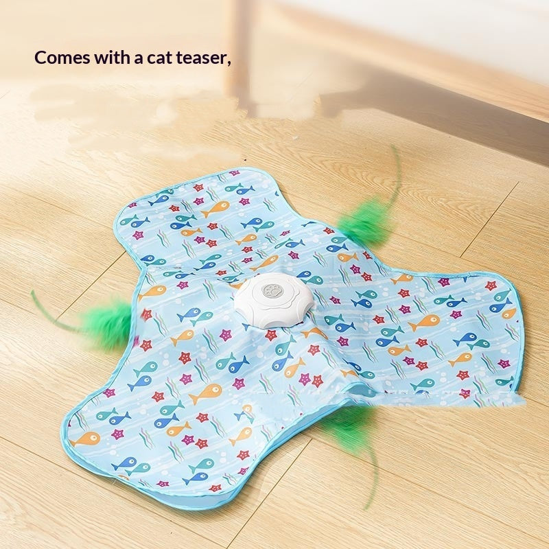 Cat Toys Interactive Hide And Seek Cat Toy With Mouse Squeaky Motion Activated Moving Concealed Feathers Pet Kitten Teaser Toy Pets Products Pets Fashion