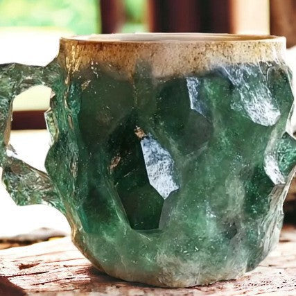 400ml Resin Mineral Crystal Coffee Mugs With Handles Elegant Fake Mineral Crystal Cup For Workplace Home Decor Christmas Gift Kitchen Gadgets PearlNestDecor.com