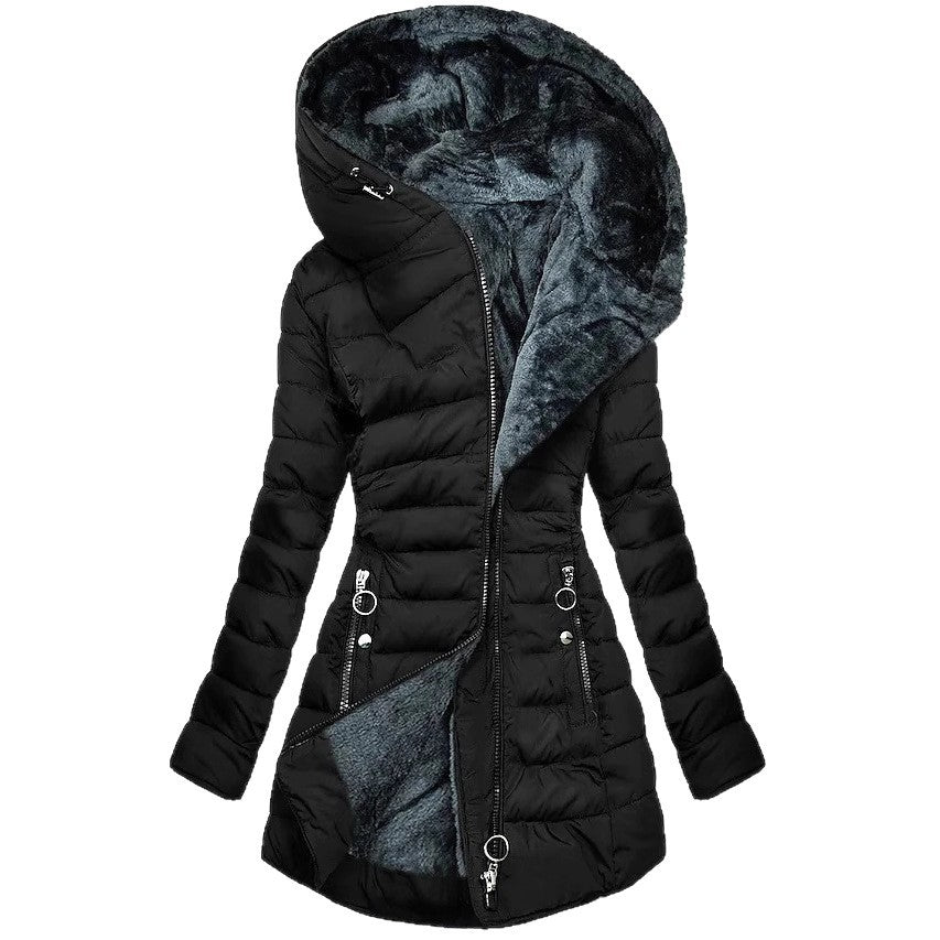 Hooded long-sleeved warm and velvet cotton jacket LuxuryLifeWay Online Store