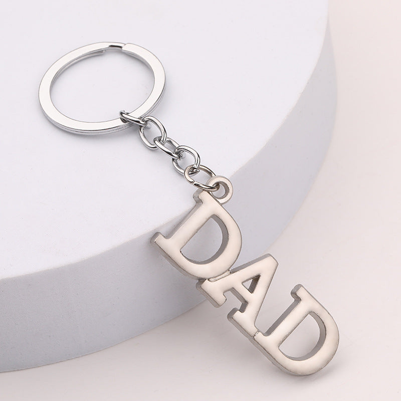 Creative Father Mother's Day Gift Zinc Alloy Letter Keychain LadyShow.Store