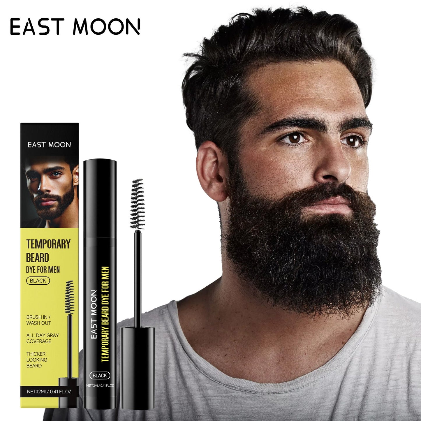 Men's Beard And Eyebrow Dye Black Tri Light Beauty