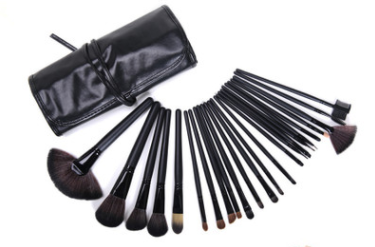 24-Piece Wooden Makeup Brush Set with Brush Bag LadyShow.Store