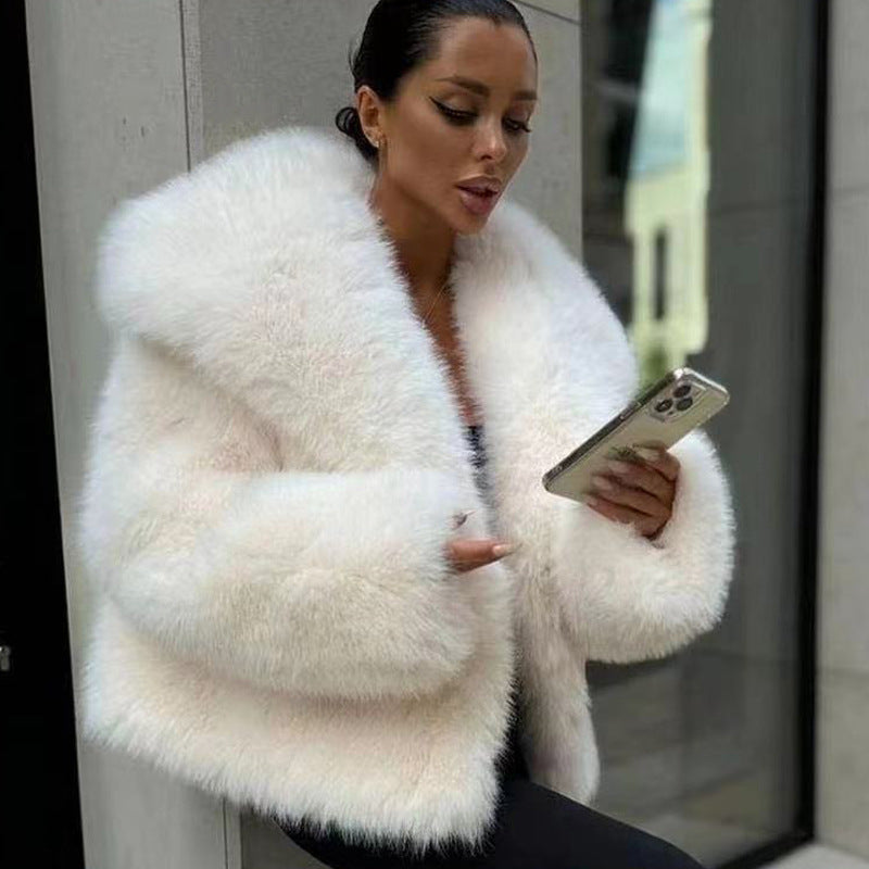 Women's Fluffy Casual Fox Fur Jacket Women's Clothing Best YouTube Store