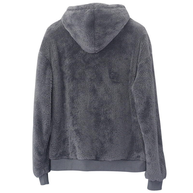 Double-sided Velvet Hooded Sweater Men's Plush Sweatshirt With Pockets LadyShow.Store