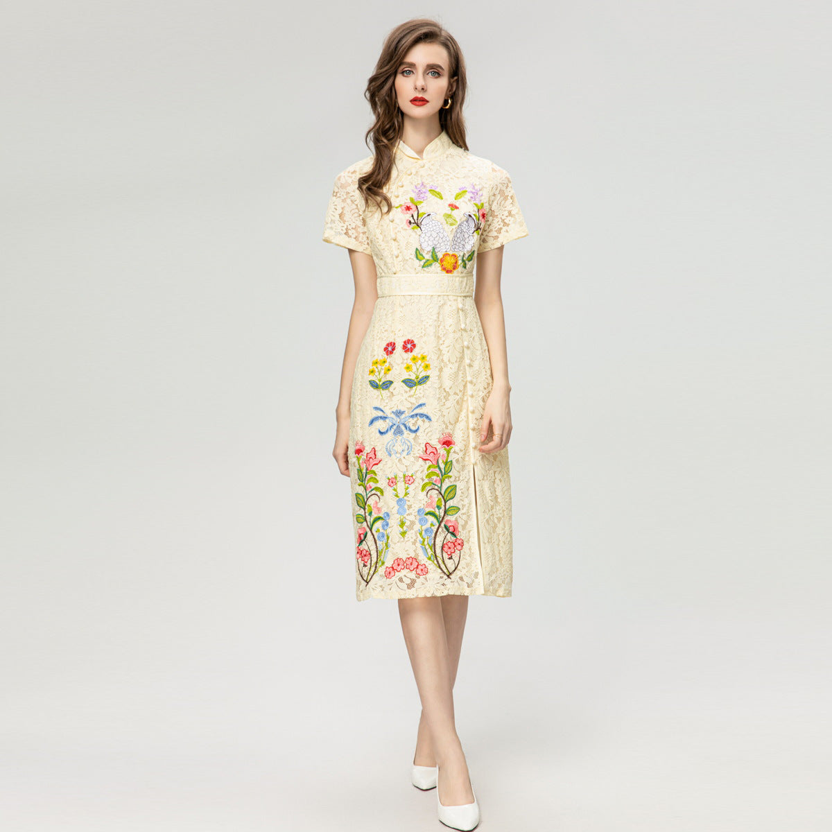Fashion Embroidery Lace Dress Women NorixaFashion.com